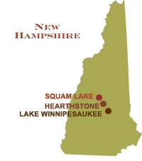 Map Location - New Hampshire by Lake Squam and Lake Winnipesaukee